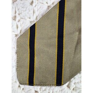 Vintage Reis of New Haven Men's Silk Tie Striped Tan Black 3.25" x 54" EUC